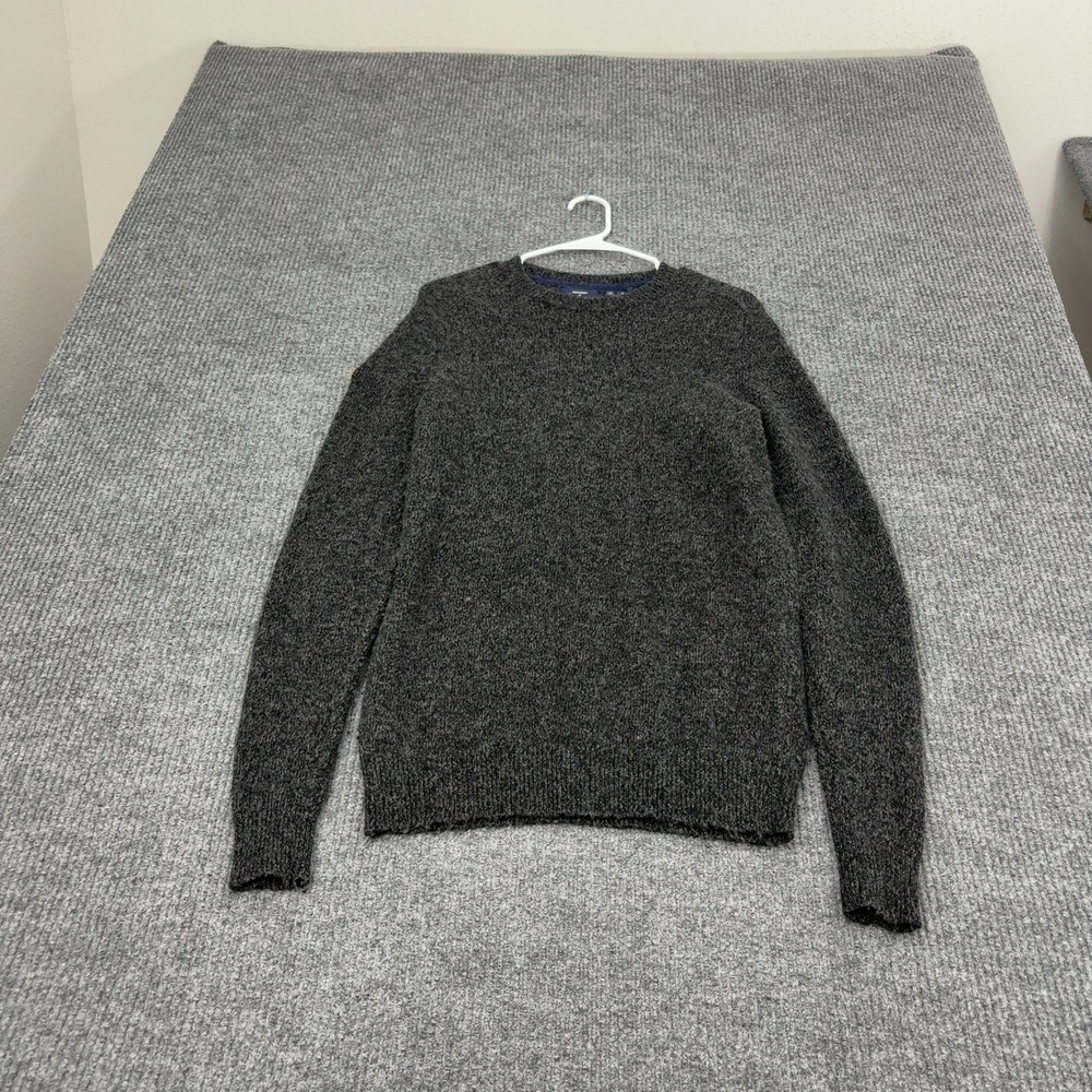 Superdry Sweater Mens S Charcoal Knit Crewneck Marled Casual Minimalist